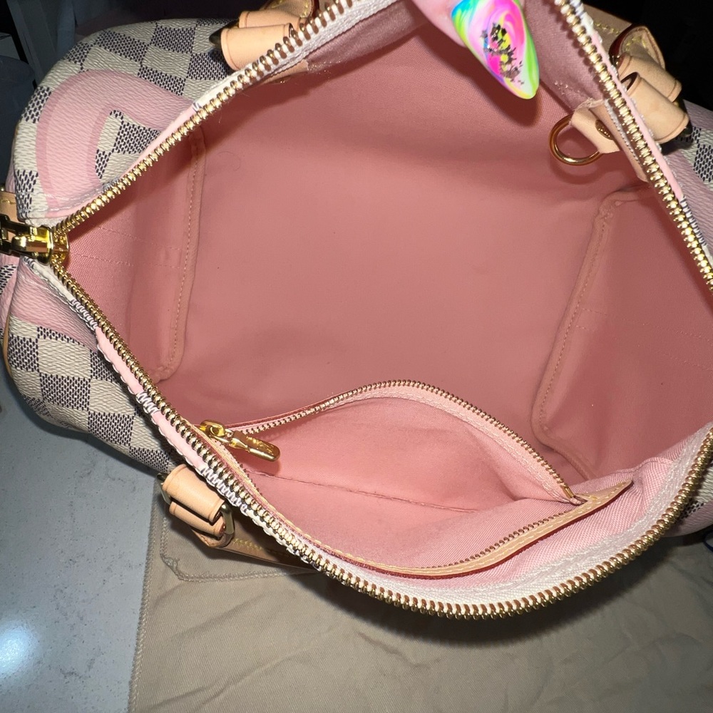 AUTHENTIC Louis Vuitton Damier Azur Tahitienne Speedy Bandoulière 30 w/ Strap - Picture 3 of 11